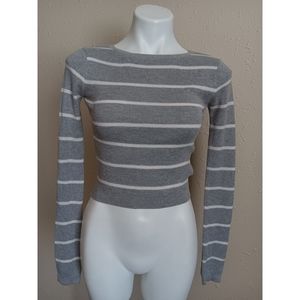 Prince & Fox Striped Long Sleeve Crop Top